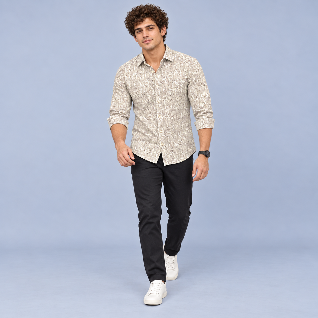 Geometric Printed Casual Shirt for Men - Image 5