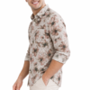 Brown Floral Printed Casual Shirt for Men - Thumbnail Image 8