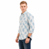 Abstract Light Blue Printed Casual Shirt for Men - Thumbnail Image 2