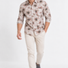Brown Floral Printed Casual Shirt for Men - Thumbnail Image 4