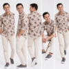 Brown Floral Printed Casual Shirt for Men - Thumbnail Image 5