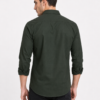 Olive Green Plain Formal Shirt for Men - Thumbnail Image 3