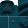 Green Plain Formal Shirt for Men - Thumbnail Image 7