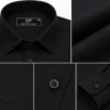 Black Plain Formal Shirt for Men - Thumbnail Image 7
