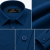 Blue Plain Formal Shirt for Men - Thumbnail Image 7