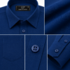 Navy Blue Plain Formal Shirt for Men - Thumbnail Image 7