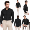 Black Plain Formal Shirt for Men - Thumbnail Image 6