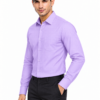 Purple Plain Formal Shirt for Men - Thumbnail Image 2