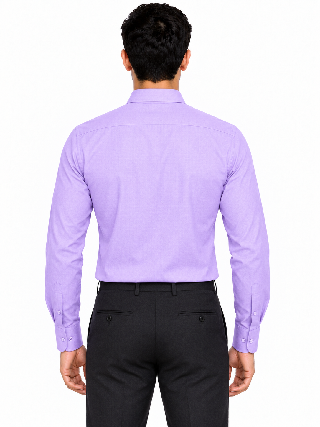 Purple Plain Formal Shirt for Men - Image 3