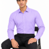 Purple Plain Formal Shirt for Men - Thumbnail Image 4