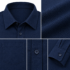 Dark Blue Plain Formal Shirt for Men - Thumbnail Image 7