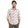Abstract Light Brown Printed Casual Shirt for Men - Thumbnail Image 1