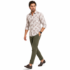Abstract Light Brown Printed Casual Shirt for Men - Thumbnail Image 5