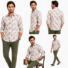 Abstract Light Brown Printed Casual Shirt for Men - Thumbnail Image 6