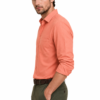 Peach Plain Formal Shirt for Men - Thumbnail Image 2