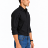 Black Plain Formal Shirt for Men - Thumbnail Image 2