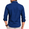 Navy Blue Plain Formal Shirt for Men - Thumbnail Image 3