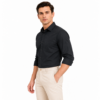 Black Plain Formal Shirt for Men - Thumbnail Image 2