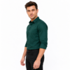 Green Plain Formal Shirt for Men - Thumbnail Image 2