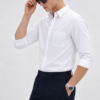White Plain Formal Shirt for Men - Thumbnail Image 2