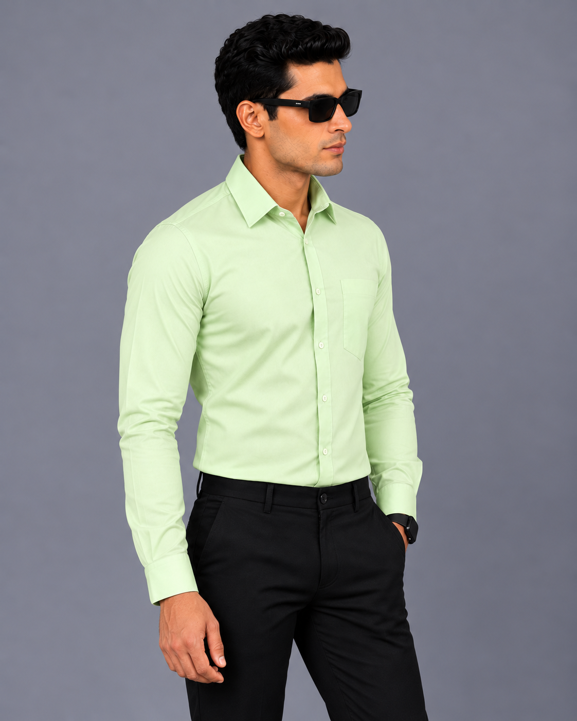 Pista Color Plain Formal Shirt for Men - Image 2
