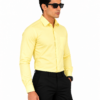 Yellow Plain Formal Shirt for Men - Thumbnail Image 2