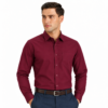 Maroon Plain Formal Shirt for Men - Thumbnail Image 1