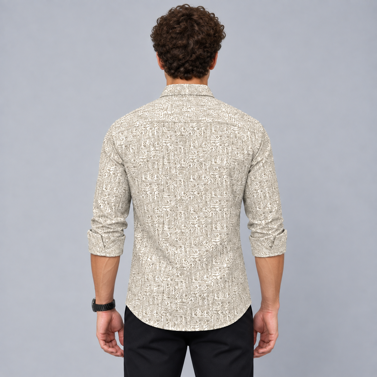 Geometric Printed Casual Shirt for Men - Image 3