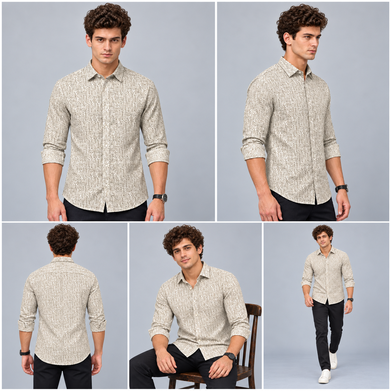 Geometric Printed Casual Shirt for Men - Image 6