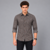 Geometric Black Printed Casual Shirt for Men - Thumbnail Image 1