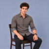Geometric Black Printed Casual Shirt for Men - Thumbnail Image 4
