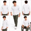 White Brushstroke Printed Casual Shirt for Men - Thumbnail Image 6