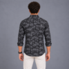 Black Brushstroke Printed Casual Shirt for Men - Thumbnail Image 3