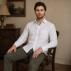 Plain White Formal Shirt for Men - Thumbnail Image 4