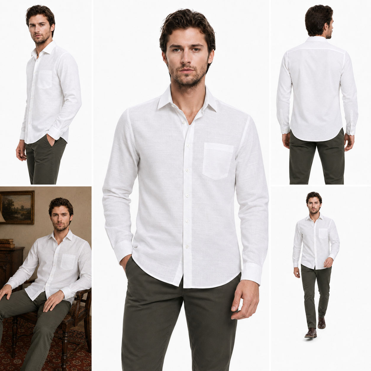 Plain White Formal Shirt for Men - Image 6