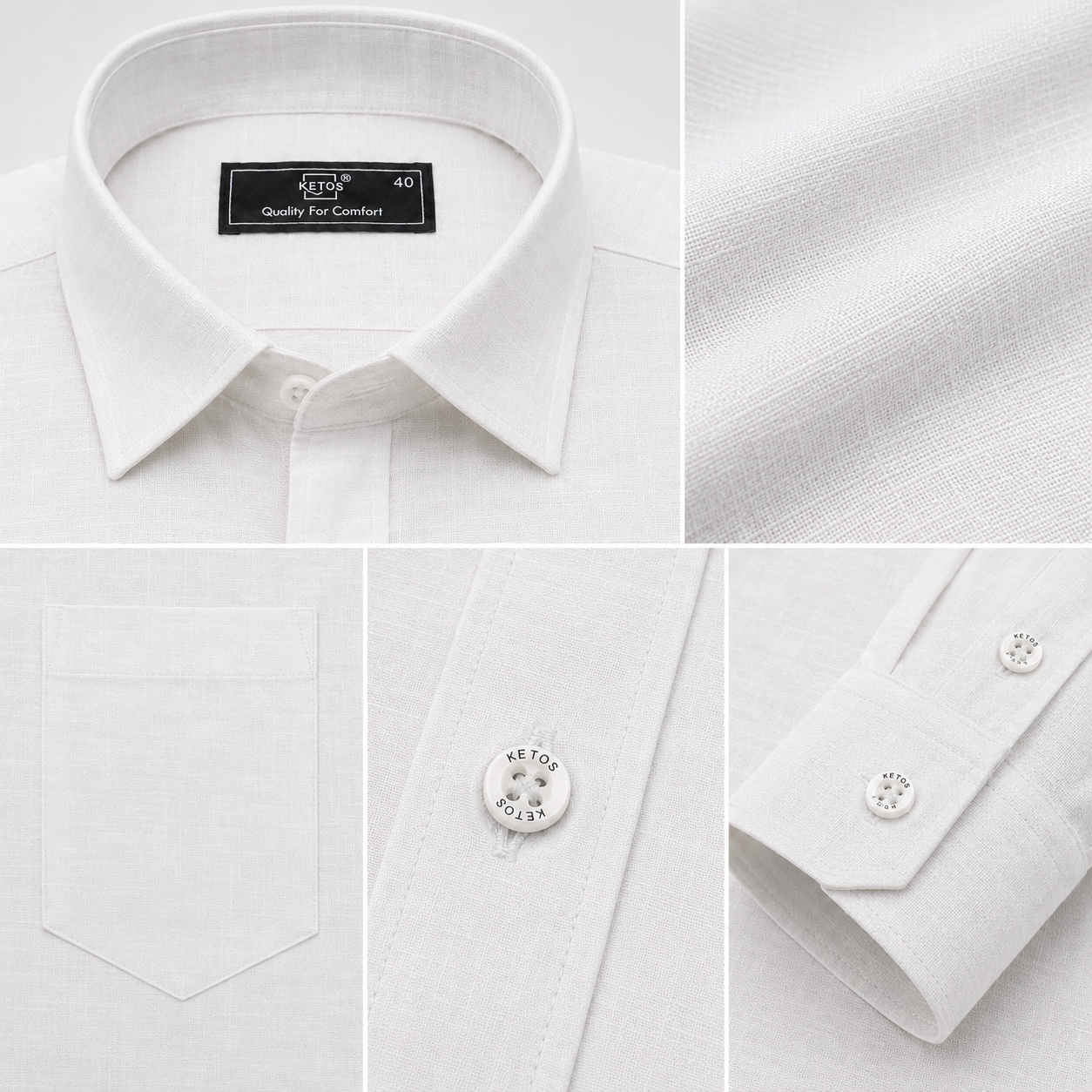 Plain White Formal Shirt for Men - Image 7