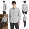 Plain Light Grey Formal Shirt for Men - Thumbnail Image 6
