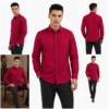Red Plain Formal Shirt for Men - Thumbnail Image 6