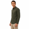 Olive Green Plain Formal Shirt for Men - Thumbnail Image 2