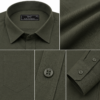 Olive Green Plain Formal Shirt for Men - Thumbnail Image 7