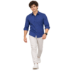 Blue Printed Casual Shirt for Men - Thumbnail Image 5