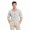 Abstract Light Green Printed Casual Shirt for Men - Thumbnail Image 1