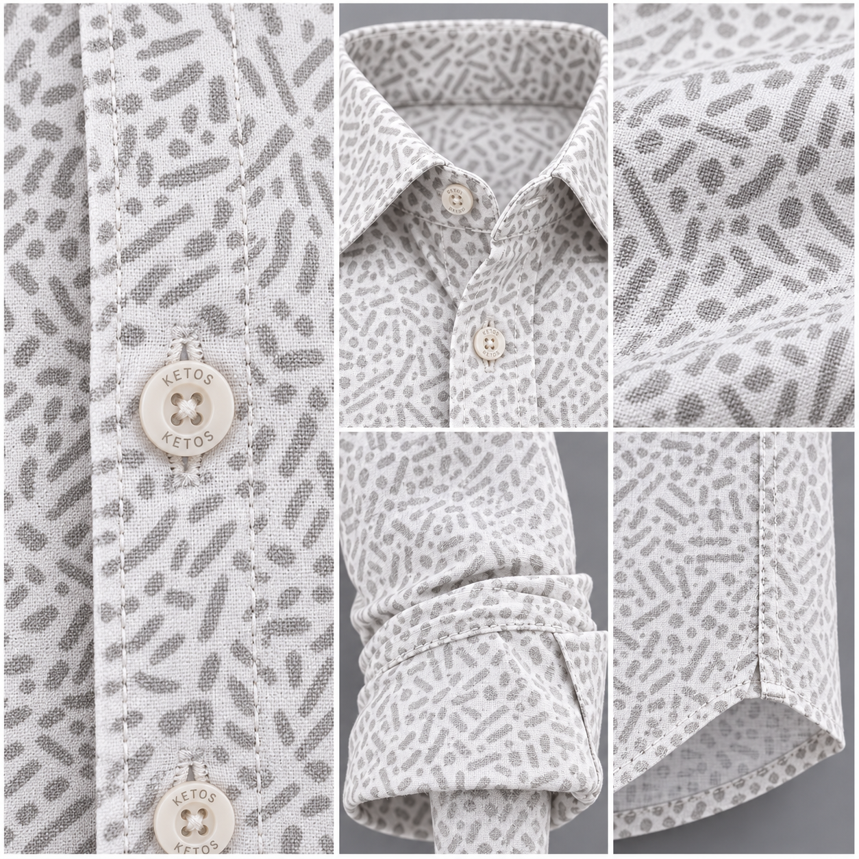 Grey Colour Printed Casual Shirt for Men - Image 7