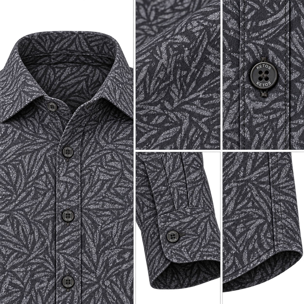 Black Printed Casual Shirt for Men - Image 8