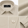 Beige Plain Formal Shirt for Men - Thumbnail Image 6