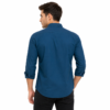Blue Plain Formal Shirt for Men - Thumbnail Image 3