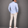 Mist Blue Plain Formal Shirt for Men - Thumbnail Image 3