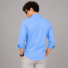 Blue Plain Formal Shirt for Men - Thumbnail Image 2