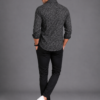 Black Abstract Geometric Printed Shirt for Men - Thumbnail Image 3