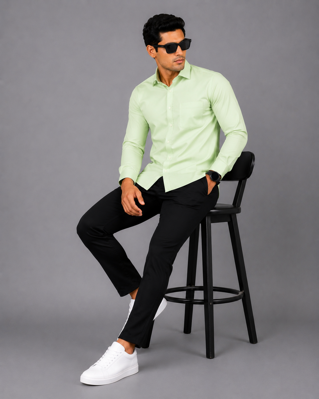 Pista Color Plain Formal Shirt for Men - Image 4